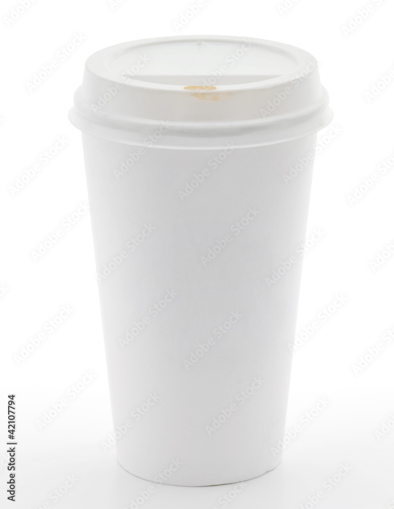 Disposable coffee cup on white background Disposable coffee cup on white background