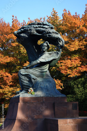 Chopin monument in Poland in Warsaw photo