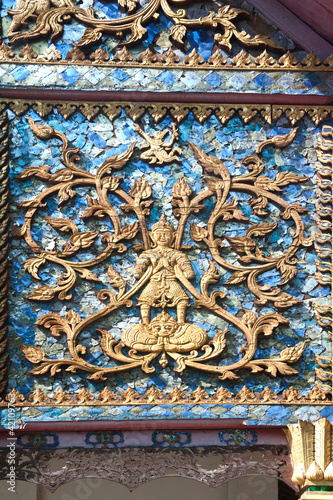 Ancient art at Thai church in Northern of Thailand.