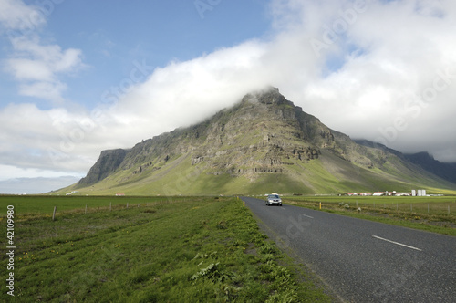 Iceland road landscape.
