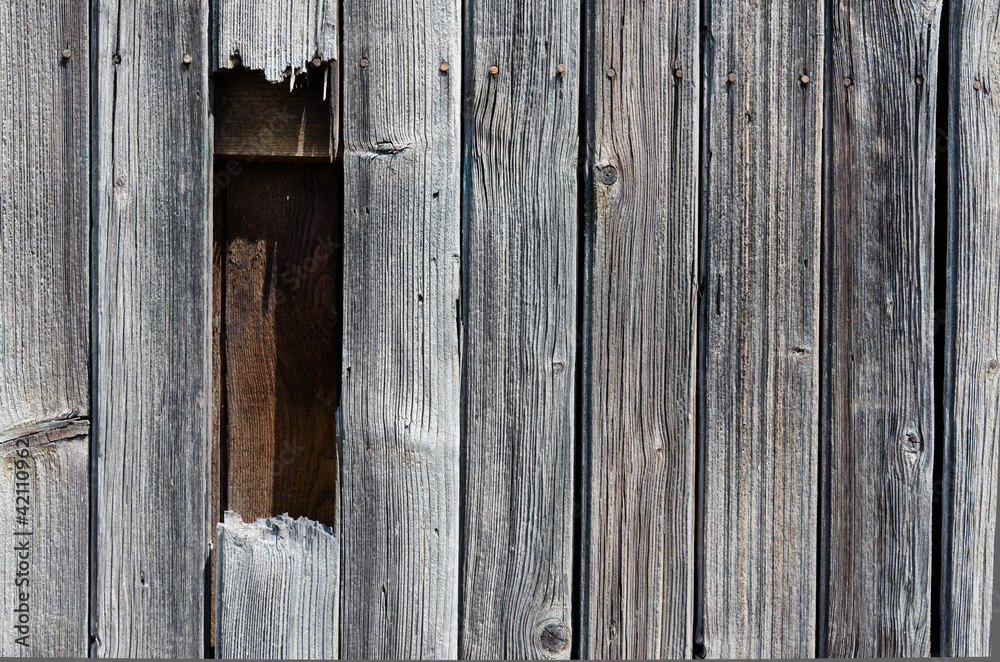 Fototapeta premium Hole in wooden wall