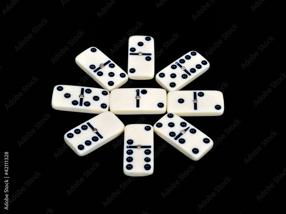 Domino isolated on a black background Domino isolated on a black background