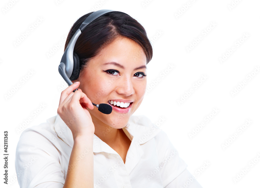 Call centre operator. Chinese businesswoman. Call centre operator. Chinese businesswoman.