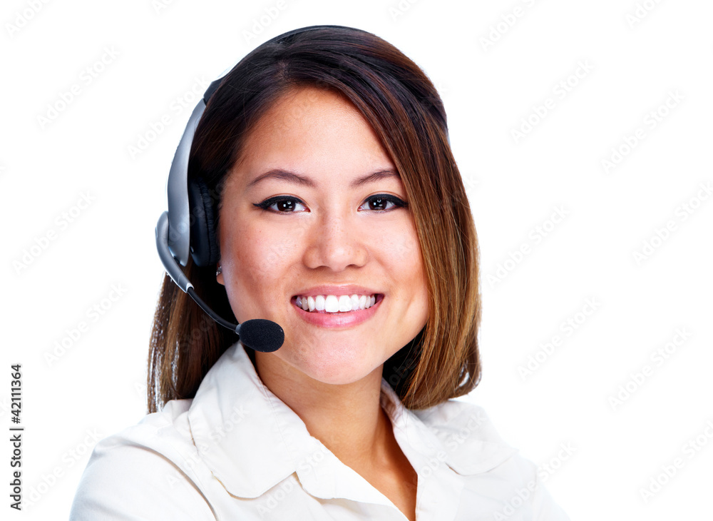 Call centre operator. Chinese businesswoman. Call centre operator. Chinese businesswoman.