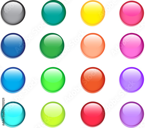a set of round buttons