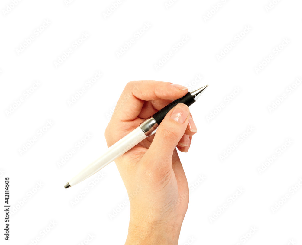 Closeup of a hand writing, on isolated on white background. Closeup of a hand writing, on isolated on white background.