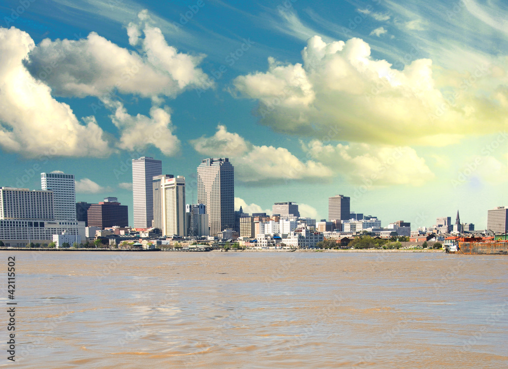 New Orleans Skyline from Mississippi, Louisiana