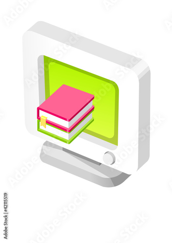 Vector icon computer and book