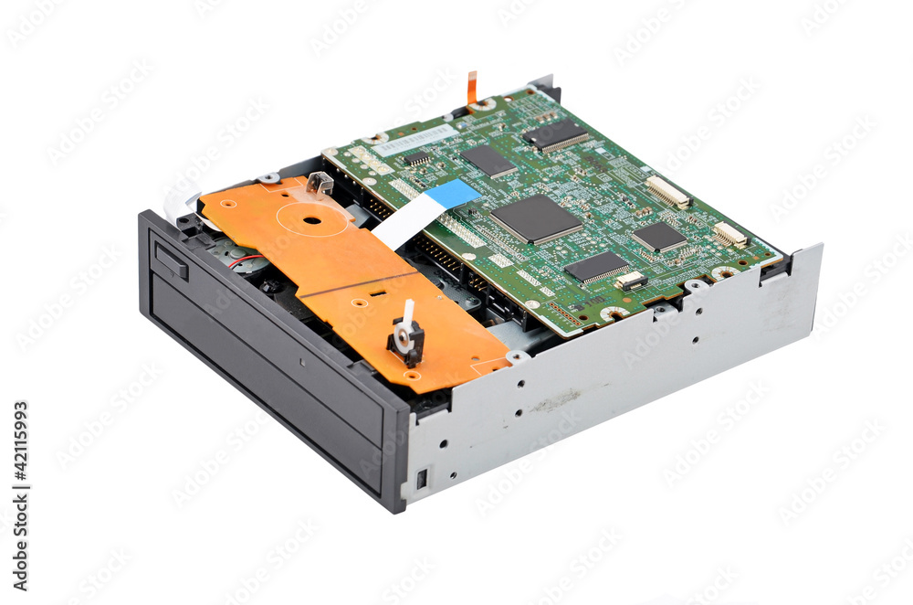 Detailed view of the inside of dvd disk drive (cd-rom) Detailed view of the inside of dvd disk drive (cd-rom)