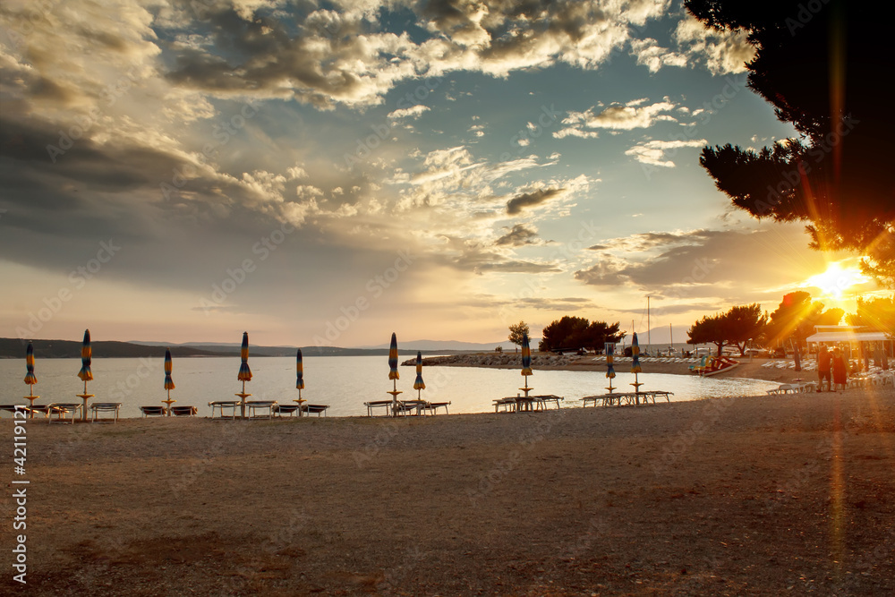 evening sunset on beach