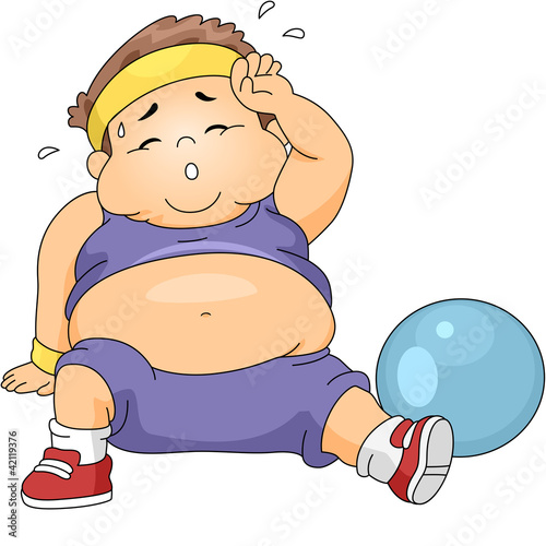 Overweight Boy Exercising