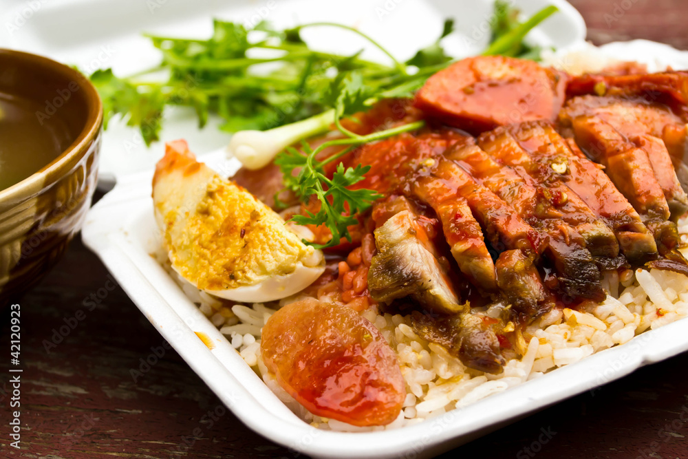 Rice with roasted pork Rice with roasted pork