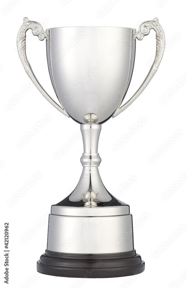 silver trophy cup isolated on white with clipping path silver trophy cup isolated on white with clipping path