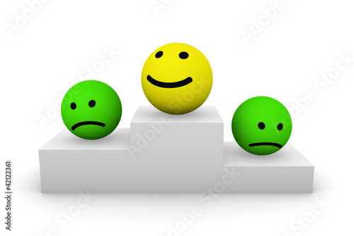 Smiley balls on the pedestal