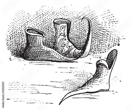 Winklepickers or Winkle pickers, vintage engraving.