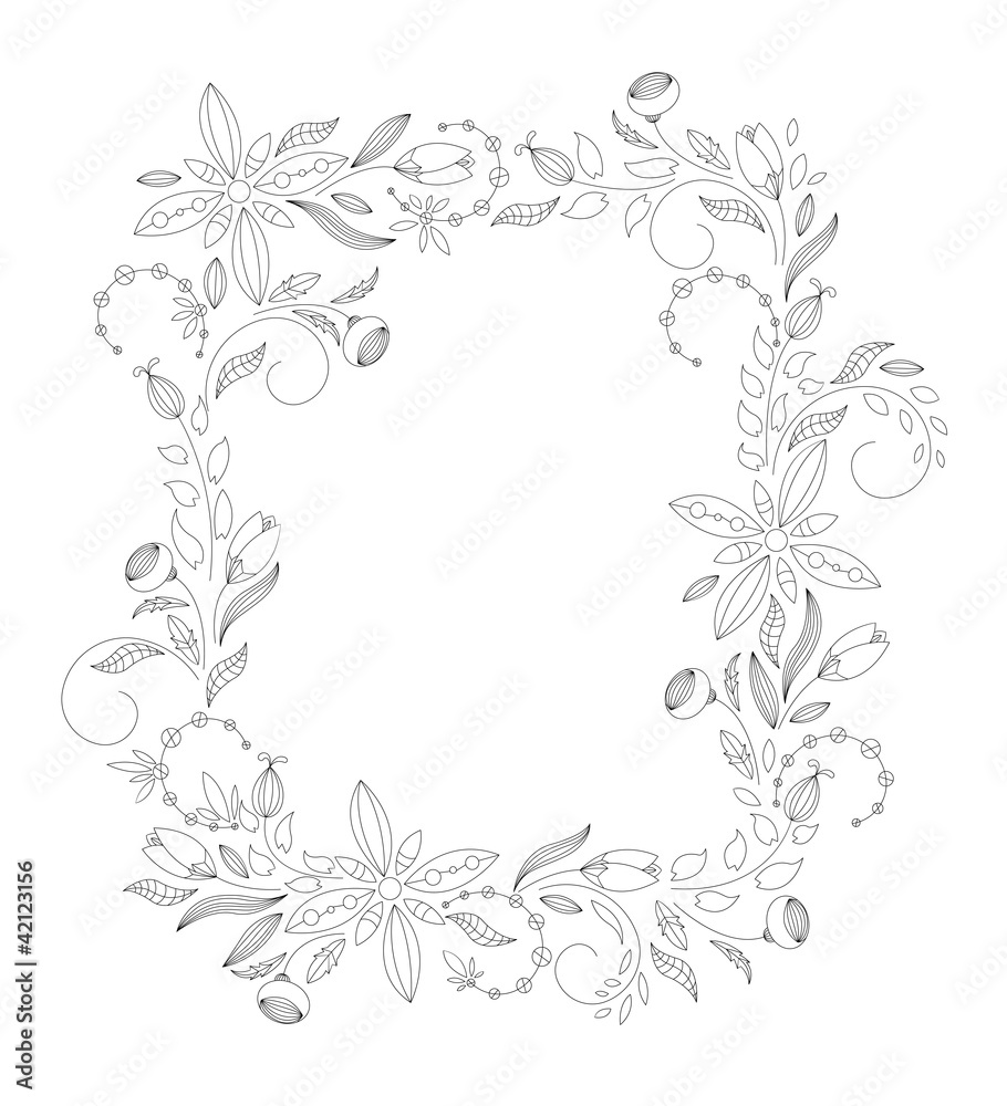 abstract floral frame