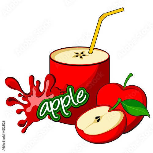Juice pouring. Apple juice bottle