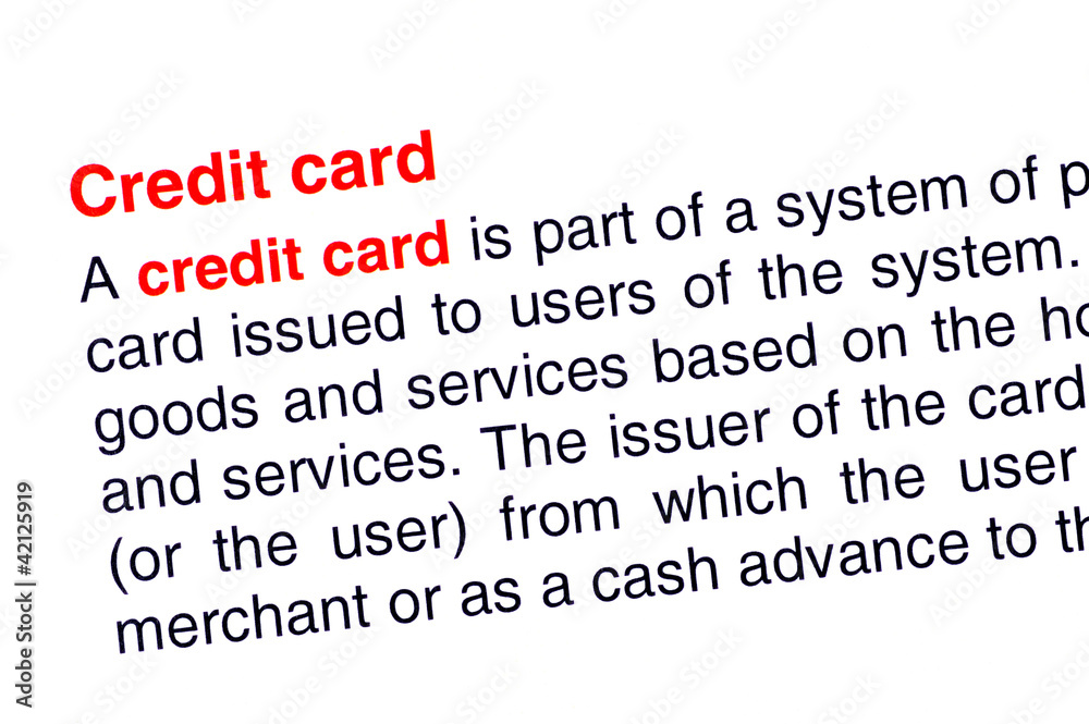 Credit card text highlighted in red