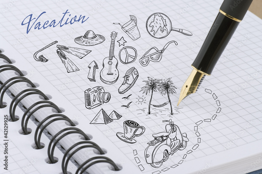 Fototapeta premium Vacation set illustration