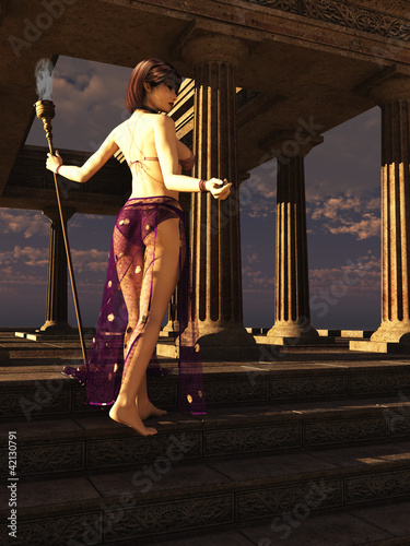 Εκτύπωση καμβά Fantasy temple priestess