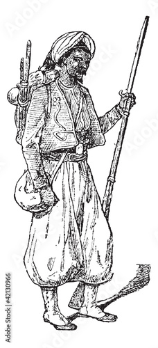 Turk, vintage engraving