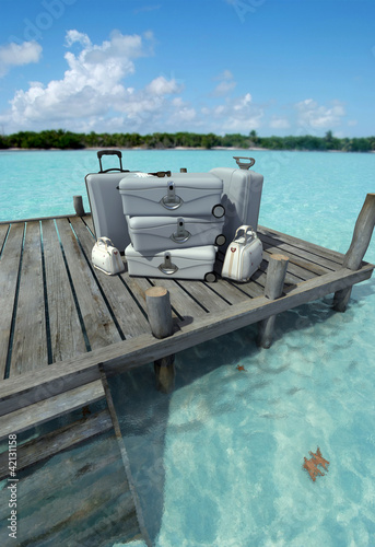 Luggage at the pier