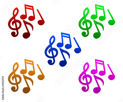 Notes de musique colorées photo