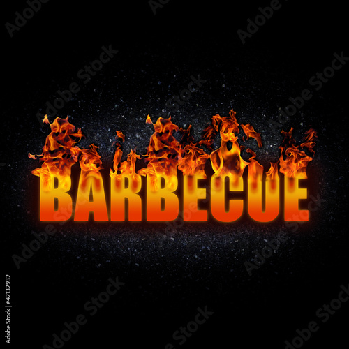 Mot BARBECUE enflammé