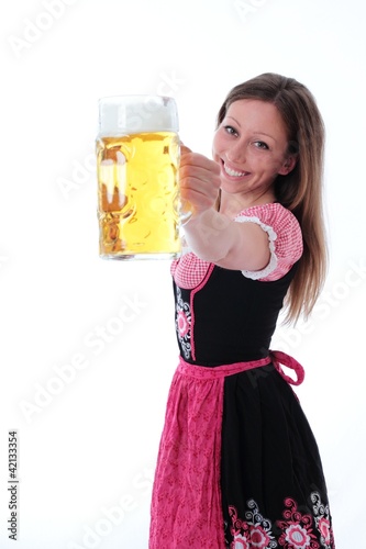 Frau im Dirndel mit Bierkrug photo