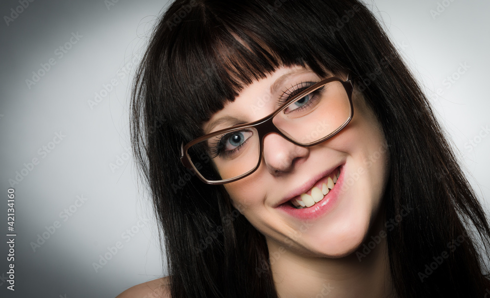 Portrait of smiling woman with glasses Portrait of smiling woman with glasses
