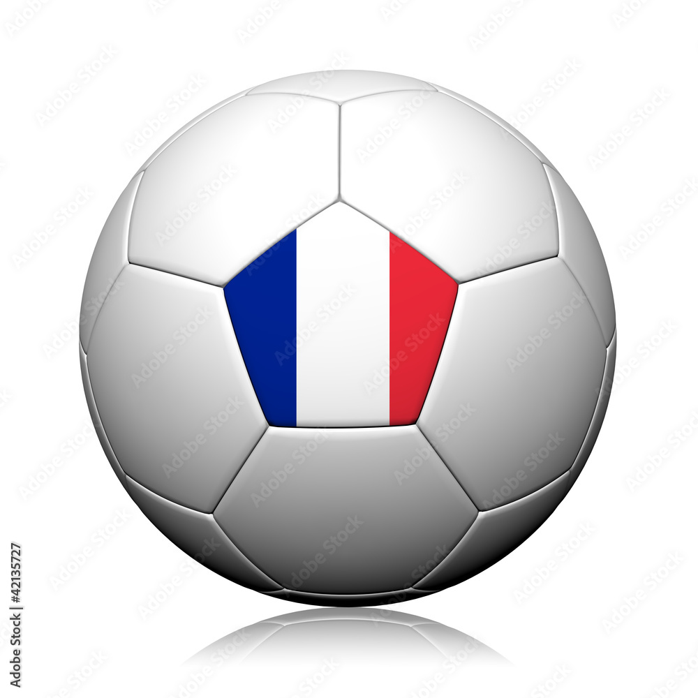 Fototapeta premium France Flag Pattern 3d rendering of a soccer ball