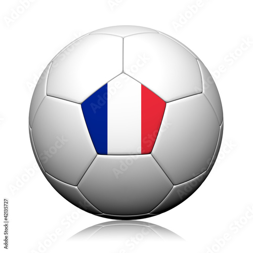 France Flag Pattern 3d rendering of a soccer ball