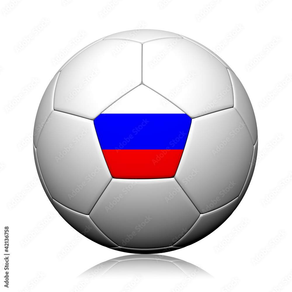 Russia Flag Pattern 3d rendering of a soccer ball