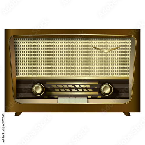 retro radio isolated on a white