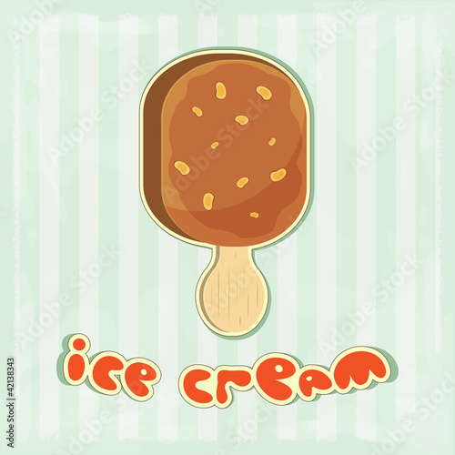 ice cream on retro background