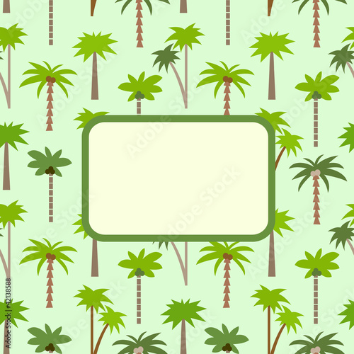 Tropical invitation card. Template frame design for card.