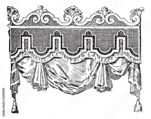 Valance, vintage engraving.