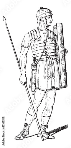 Roman Legionary, vintage engraving