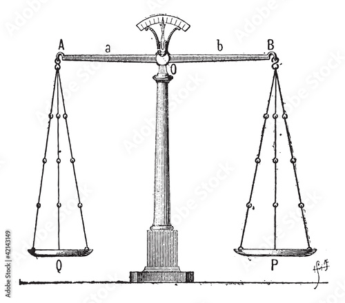 Balance, vintage engraving