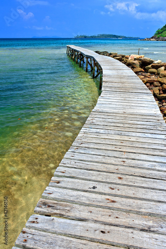 Wood jetty into sea