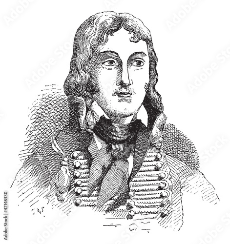 Francois Severin Marceau-Desgraviers, vintage engraving photo
