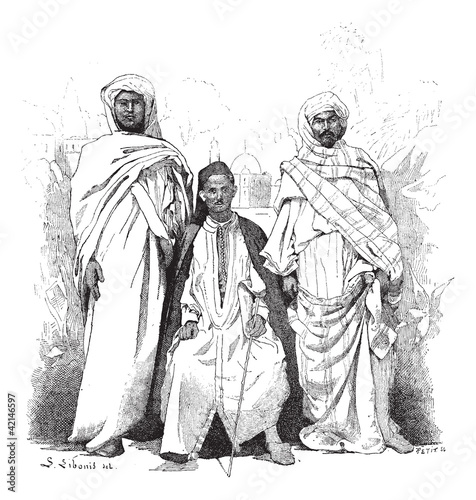 Morrocans, vintage engraving