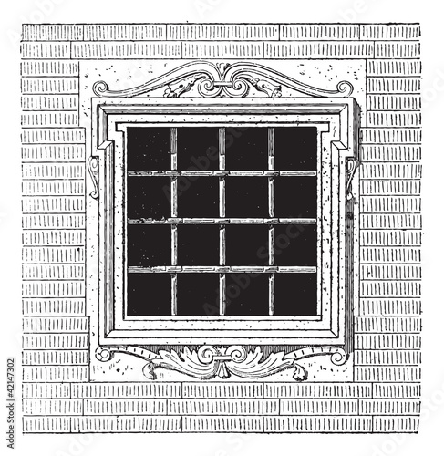 Mezzanine, vintage engraving