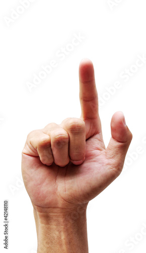 men hand make thumbs up isolated over white
