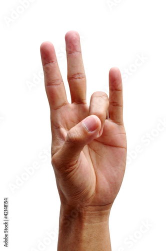 men hand make thumbs up isolated over white