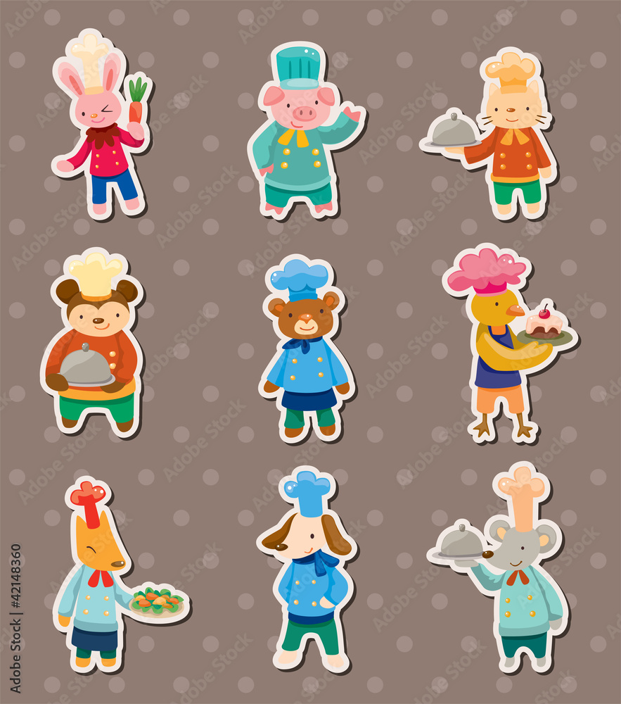 animal chef stickers