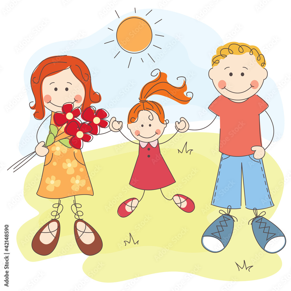 Vector illustration of happy family Vector illustration of happy family