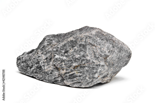 Rock boulder isolated on white photo