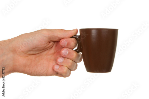 Man holding a cup of coffee