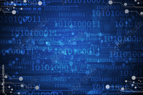 Computer circuit on a dark blue background